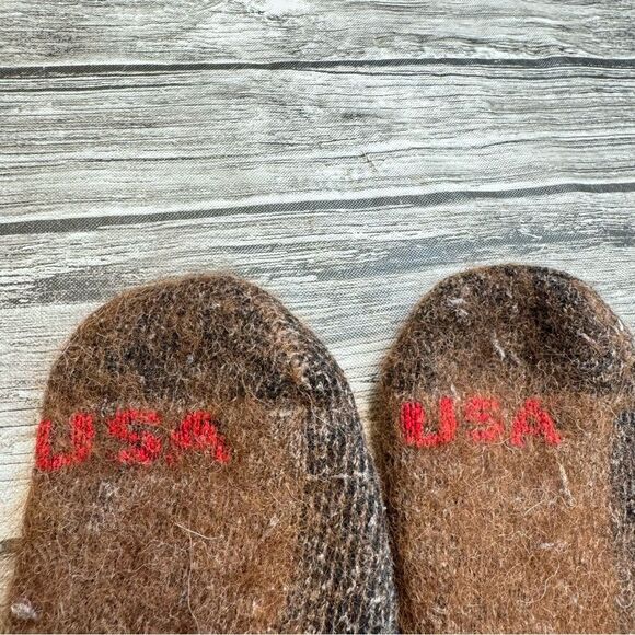 Brand Unknown Men's Alpaca Winter Crew Socks XL Extra Large Dark Brown Red USA - Picture 4 of 6